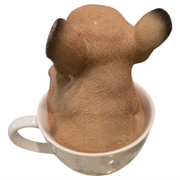 Teacup Collectible Realistic Dog in a Cup - Picture 3 of 4